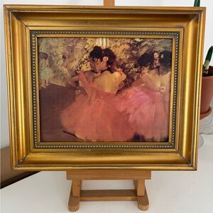 Edgar Degas reproduction print of ballet dancers in Gold Frame